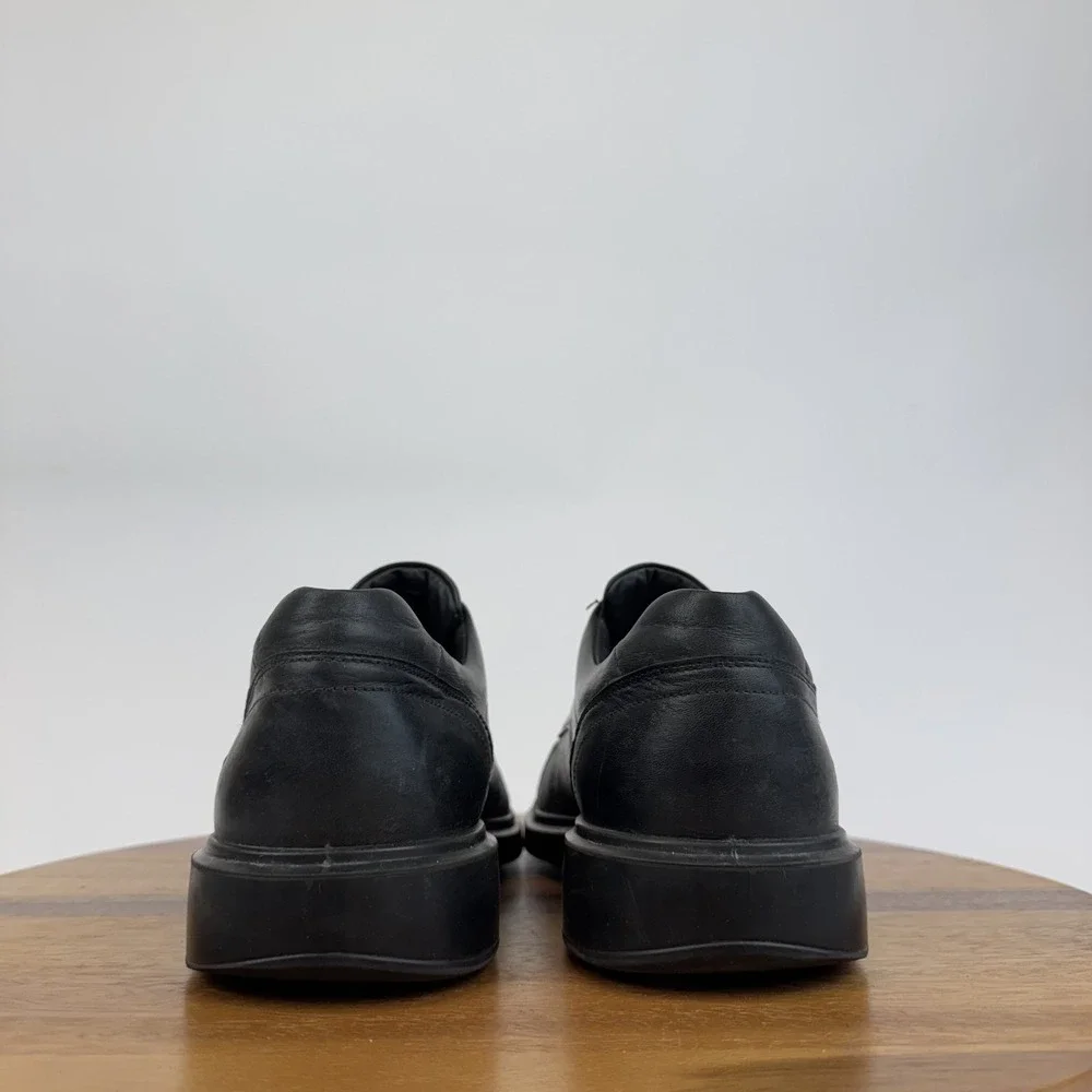 Mens Ecco Helsinki 2.0 Black Leather Cap Toe Derby Comfort‎ Sneakers Size EU 44